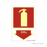 PLACA IDENTIFICAO PS EXTINTOR CO  250BS 20 X 30 CM SINALIZE
